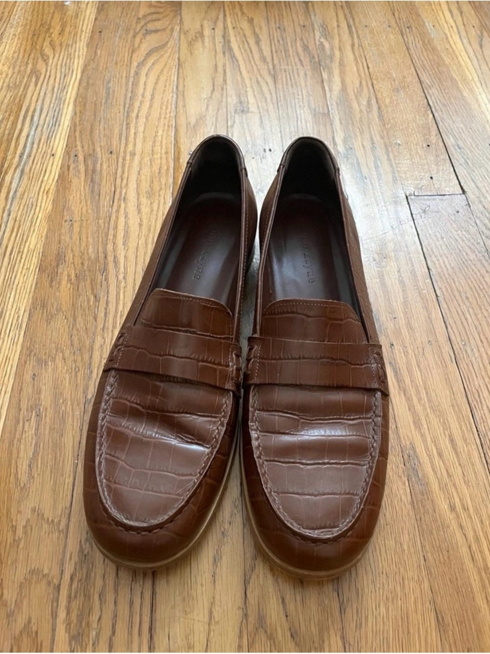 Jenni Kayne Croc-Embossed Leather Loafers